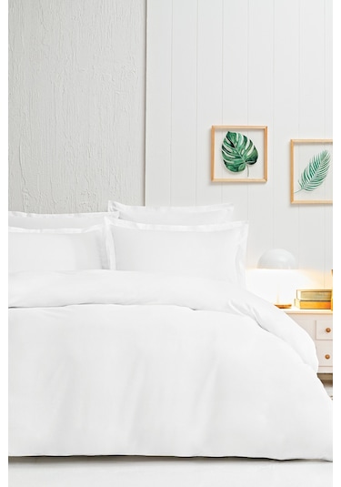 Puffy Naturalis Çift Kişilik Ranforce Yıkamalı Nevresim Takımı - Beyaz