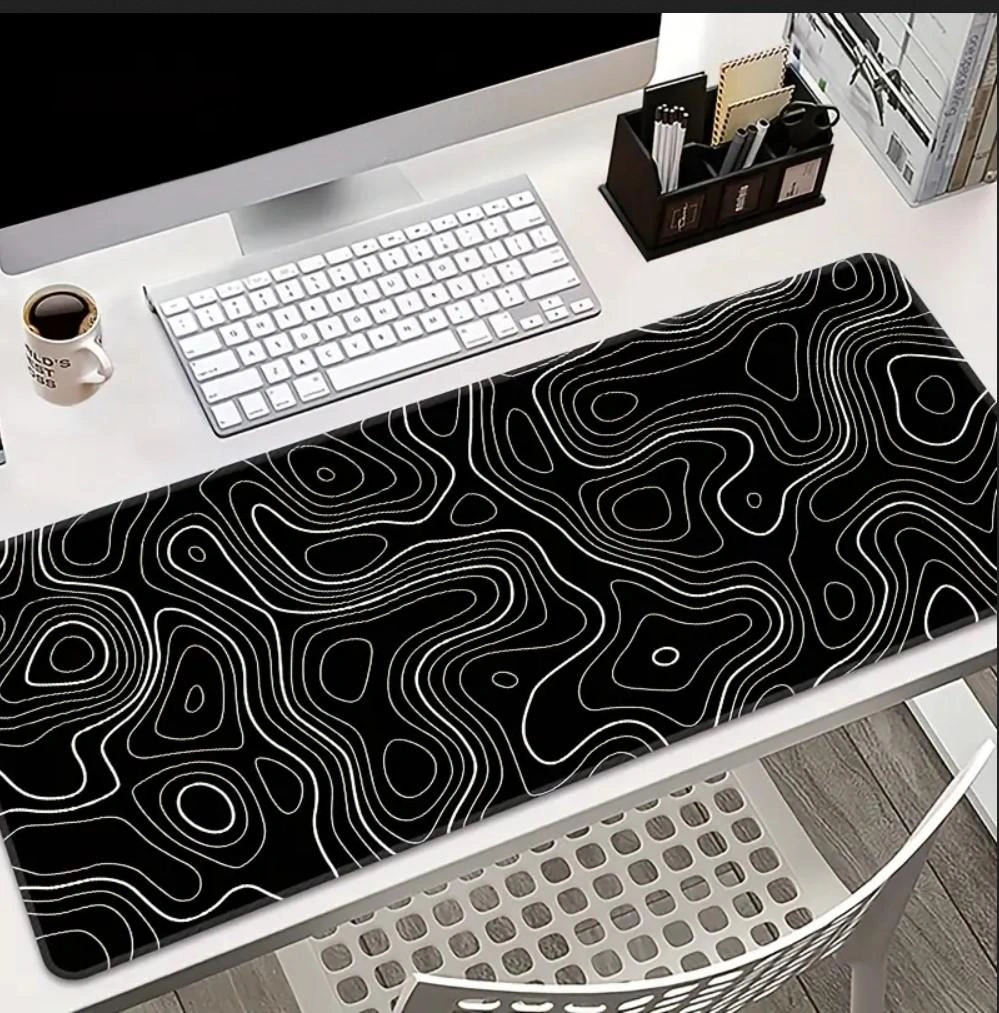 90x40 Cm Soyut Tasarım Temalı Kaydırmaz Taban Speed Yüzey Oyuncu Mouse Pad Gaming