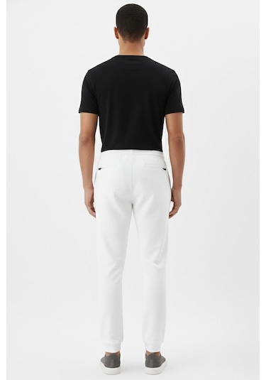 Sabri Özel Giotelli Ekru Normal Kesim Regular Fit Pamuklu Örme Jogger Pantolon