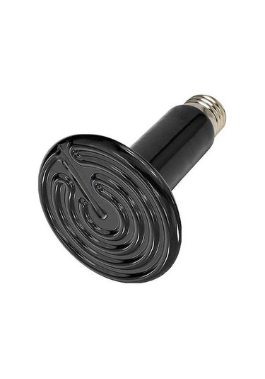 Ulzyvf Siyah Seramik Metal Reptil Isıtma Lambası, E27 Eu Fiş, 220v, 50w-200w, 10.5x7.5cm Siyah Siyah