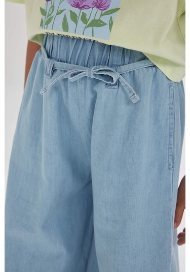 DeFacto Kız Çocuk Wide Leg Geniş Bol Paça Jean Pantolon D3355A824HSNM39