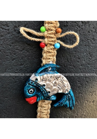 Balık Nazar Boncuk Seramik Bahçe Balkon Kapı Duvar Süs Sarkaç (387073681)