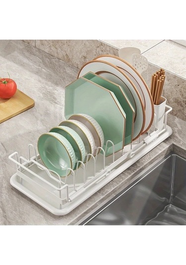 Fastbuy Modern Siyah Mutfak Tezgahı Kurutma Rafı, Ayarlanabilir Bulaşık Süngerliği, Siyah Siyah