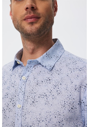 Lee Cooper Sanremo Erkek Dokuma Gömlek İndigo 16146 İndigo