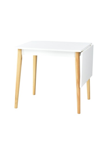Vilinze Avanos Katlanır Mdf Ahşap Mutfak Masası - 70x80 Cm Beyaz Naturel