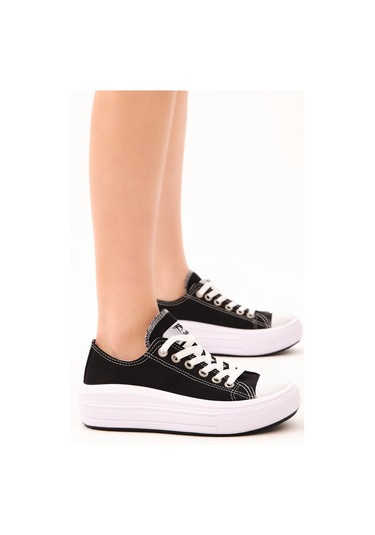 Tonny Black Kadın Siyah Rahat Kalıp Kalın Tabanlı Spor Ayakkabı