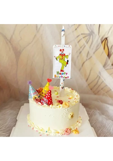 Sürpriz Afiş Doğum Günü Palyaço Mum Parti Aksesuar
