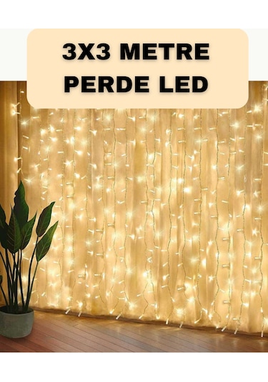 Dekoratif 3x3 Led Perde Işık Şelale Tasarım Enerji Tasarruflu Diğer