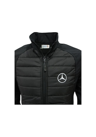 Uniprom Erkek Mercedes Mont Softshell-Ray Desen Likralı Siyah 5 Cepli Siyah