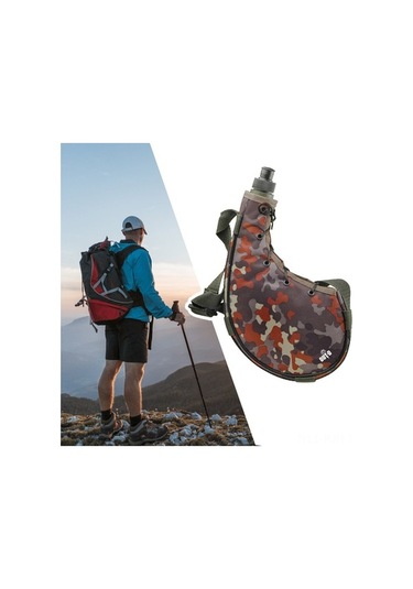 Fortunelane Askeri Eğitim İçin Dayanıklı 0.8l Kahverengi Su Kutusu Omuz Çantasıyla Kahverengi