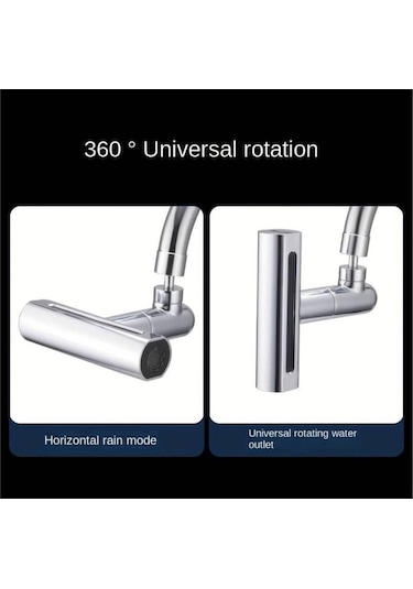 4 Fonksiyonlu Dönen Musluk Başı - Akıllı Musluk 4 Fonksiyonlu Gümüş