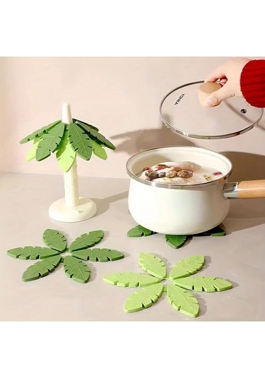 Brightnova Red Tree Five-piece Set Yaratıcı Ağaç Gövdesi Ve Yaprak 5 Parça Set Mutfak Dekorasyon Isıya Dayanıklı Anti Skal