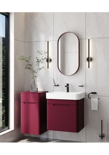 Creavit Colorit Oval Ayna 40x80 Cm Berry Cam