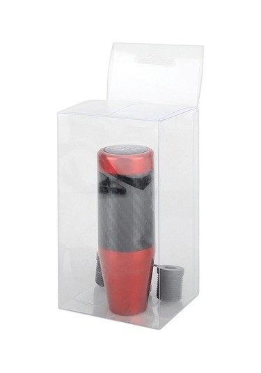 Wondernest Evrensel Araba Karbon Fiber Desenli Dişli Kafası Vites Topuzu Kırmızı Kırmızı