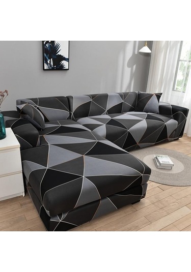 Yeşil Elastik Kanepe Örtüsü Streç Kesit Köşe Kanepe Örtüsü Evrensel Kapak Oturma Odası Slipcover L Şekilli 2-seater 145-185cm