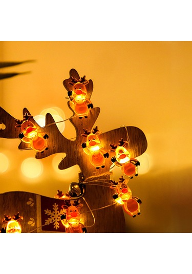 Shineyee Kardan Adam Figürlü 3 Metre 30 Led Noel Dekorasyon Işık Zinciri - Sürekli Açık Ve Parıltı Modu, 3xaa Pil İle Çalışır Pil Dahil Değil