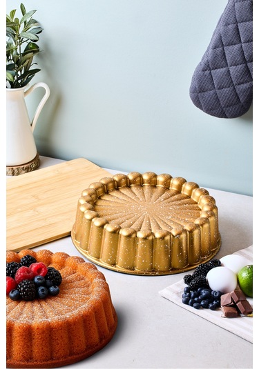 Cake Pro Döküm Papatya Gold Tart Kalıbı 26 Cm Gold