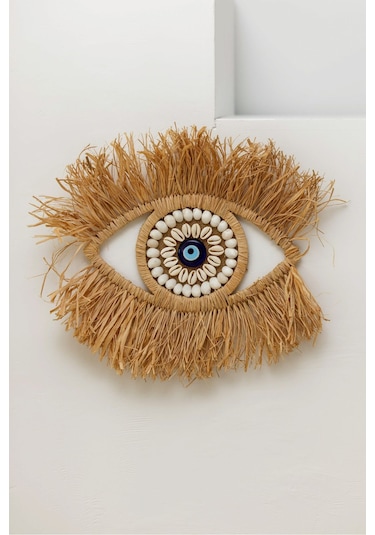 Göz Rafya Deniz Kabuğu Ve Cam Nazar Boncuklu Model Kapladığı Alan 40 Cm M086