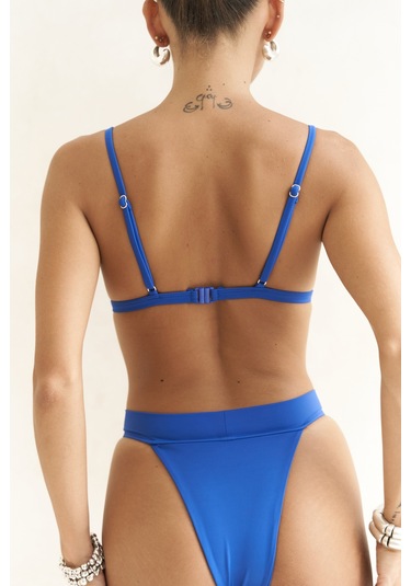 Bagus Kalın Bantlı Brezilyan Mavi Bikini Altı Mavi