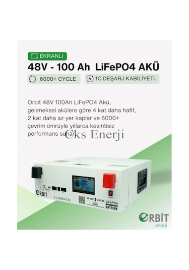 48v 100ah Kasa Tipi Lityum Akü Lifepo4 Batarya Ekranlı