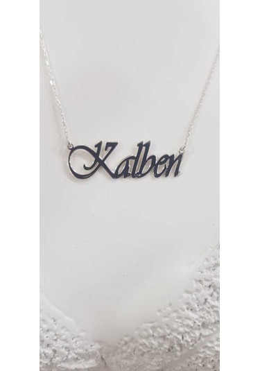 Vog Kişiye Özel Tasarım Kalben Yazılı Isim Kolye 925 Ayar Gümüş Beyaz Renk Sarı,roze Renk Seçenek