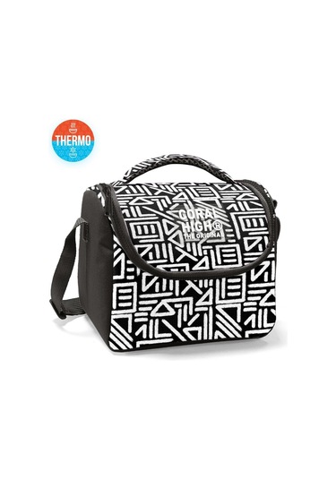 Coral High Erkek Çocuk İlkokul Beslenme Çantası, Siyah Beyaz Geometrik Şekiller, Isı Yalıtımlı Çok Renkli