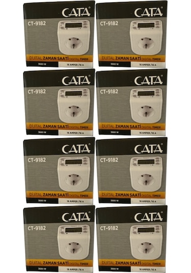 Cata Ct-9182 3680w 16 Amper Dijital Zaman Saati 8 Adet