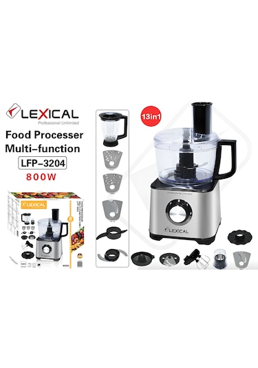 Lexical LFP-3204 800 W 13'ü 1 Arada Çok Fonksiyonlu Mutfak Robotu