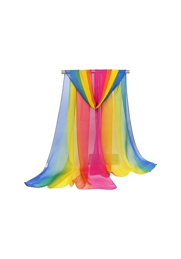 Bigsweety 160x50cm Degrade Şifon Eşarp - Kadın Bahar/sonbahar Atkı Ve Şal Turuncu