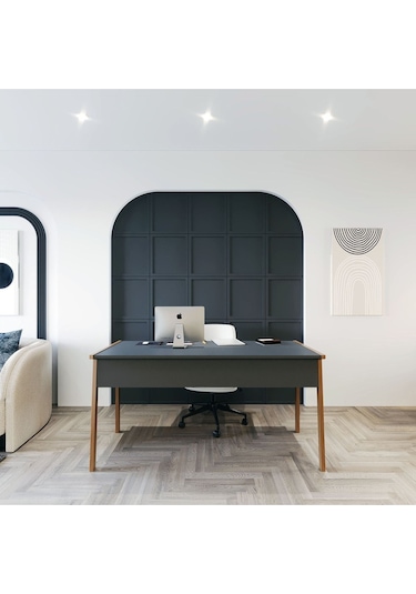 Zenith Çalışma Masası 150cm Antrasit Ceviz