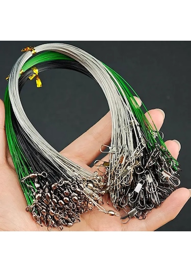 Techbloom Avlcoaky 100 Adet Paslanmaz Celik Green 5 91inch Olta Misina Hatti Swivel Ve Snap