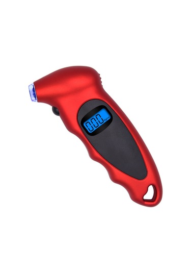 Yunboo Dijital Lastik Basınç Ölçer Yüksek Hassasiyetli Elektronik Gösterge Çok Birimli Abs Malzeme Kırmızı-siyah 53g