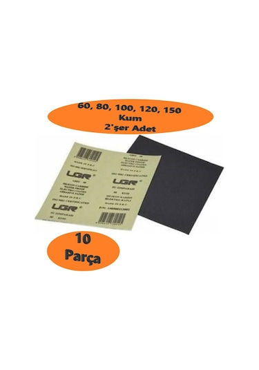 Kağıt Zımpara Su Zımpara Seti 60-80-100-120-150 Kum- 2 Şer Adet