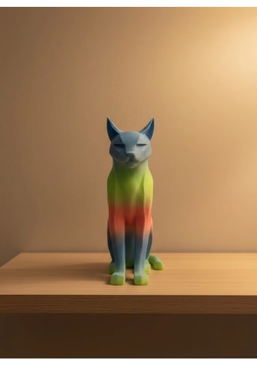 Açık Rainbow Kedi Biblo Modern Salon Ve Raf Dekoru