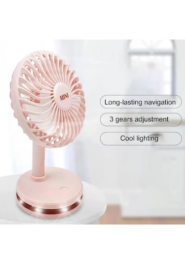 Ranyeek Abs Materyal Mini Masa Fanı - 3 Hızlı Ayar, Ultra Sessiz, Şarj Edilebilir - Ev, Ofis, Seyahat İçin Serinletici