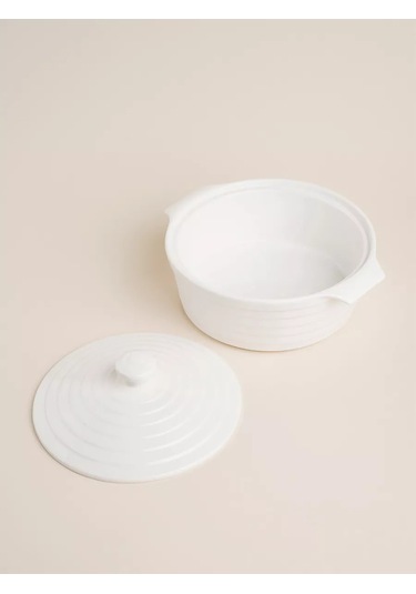 Sl Home Seramik Fırın Kabı Kapağı İle 1,57 Lt 201313924 Beyaz