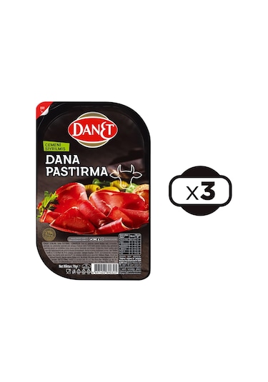 Danet Dana Pastırma Çemeni Sıyrılmış Dilimli 3 x 70 G