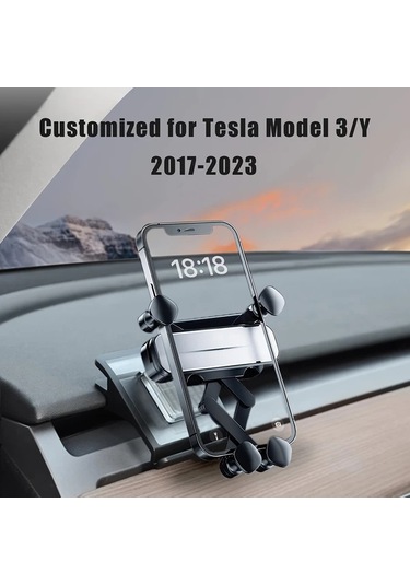 Honeybeeshop Tesla Model 3/y 2017-2025 Uyumlu Model 3/y 2024-2025 Yerçekimli Araba Telefon Tutucu Montajlı