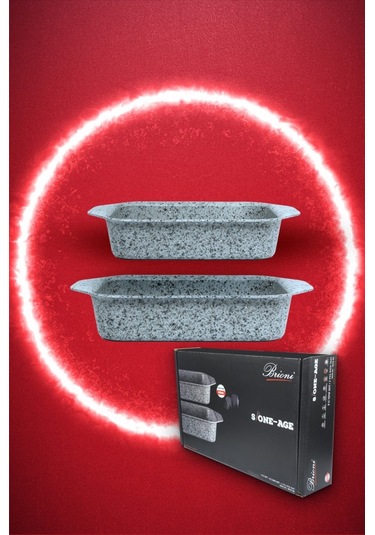 Brioni Stone-age Çizilmez Yanmaz Yapışmaz 2'li Fırın Tepsi Seti Gri