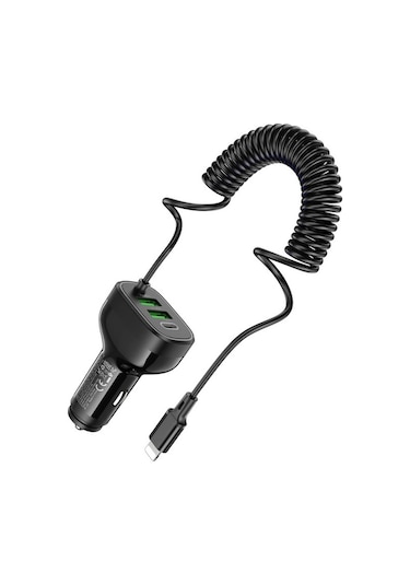 Hoco Nz11a 30w 2 Usb+ Type-c Girişli İphone Kablolu Araç Çakmakl