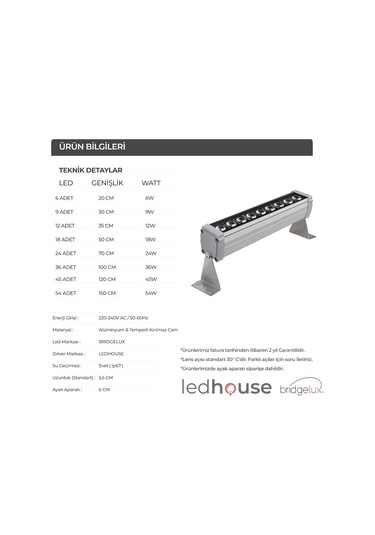 Wallwasher Duvar Boyama 10 - 20 - 30 - 50 - 70 - 100 - 150 Cm