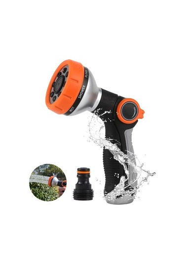 Başparmak Kontrollü 8 Modlu Bahçe Hortumu Başlığı 8267 Siyah