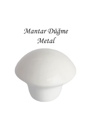 8 Adet Beyaz Mantar Düğme Kulp Mobilya Çekmece Dolap Kapak Kulbu Metal Kulp Aksesuarları Vidalı
