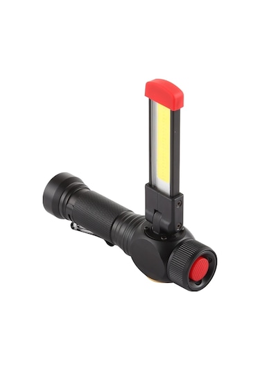 Sones W550 10w 800lm Usb Şarj T6 + Cob Ipx6 Su Geçirmez Güçlü Led El Feneri 5 Modlu Çalışma Lambası Siyah