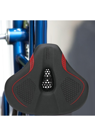 Suntek Genel Bisiklet Selesi Kaymaz Yastık Şok Kırmızı-cizgi Kırmızı - Siyah