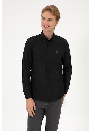 U.s. Polo Assn. Erkek Siyah Gömlek Basic 50316723-vr046 Siyah