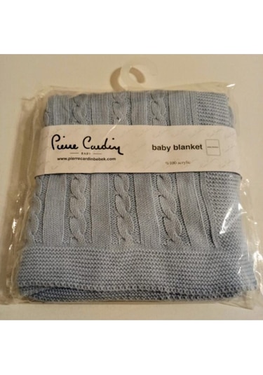 Mavi Saç Örgülü Triko Battaniye 4478 Gri