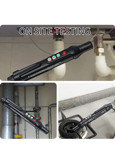 Mufunye Mastfuyı Fy8830 Yakıcı Gaz Sızıntı Tespit Cihazı - Doğal Gaz, Lpg Test Aleti - Ses Ve Işık Alarmlı, Pil Hariç Siyah