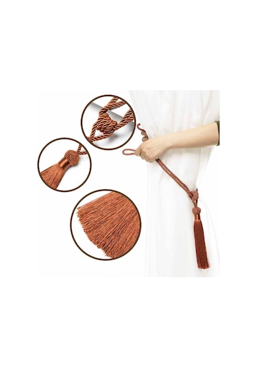 Beyaz 1 Adet El Yapımı Yüksek Kaliteli Perde Tiebacks El Dokuma Holdbacks Ev Dekoratif Püsküller Tiebacks 12 Renk