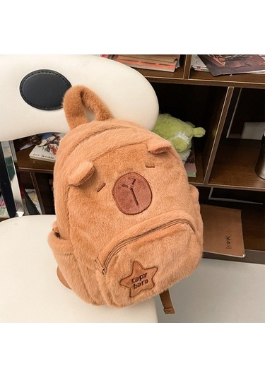 Xianwen Mufunye Sevimli Kapibara Oyuncak Sırt Çantası: Şirin Kahverengi